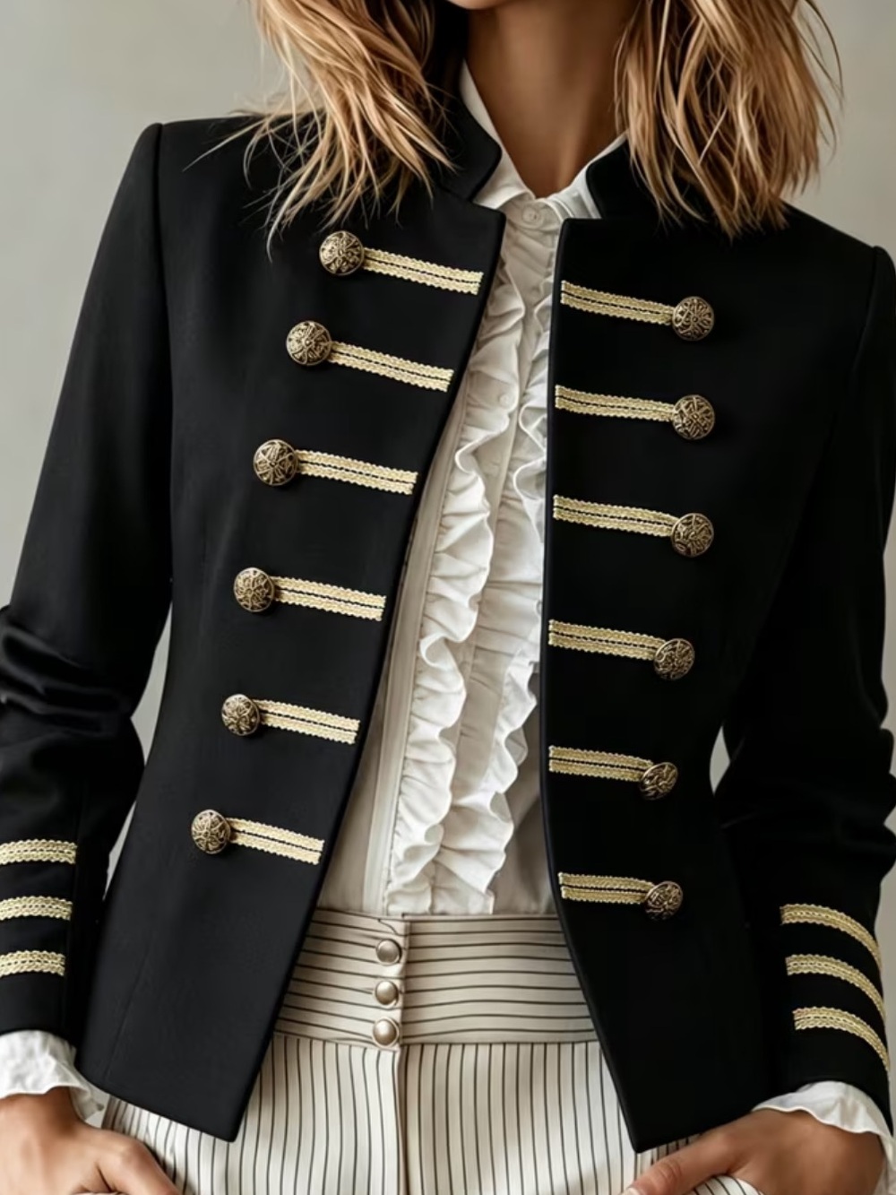 Retro Short Blazer, French Court Style High-End Stand-Up Collar Little Dress Jac